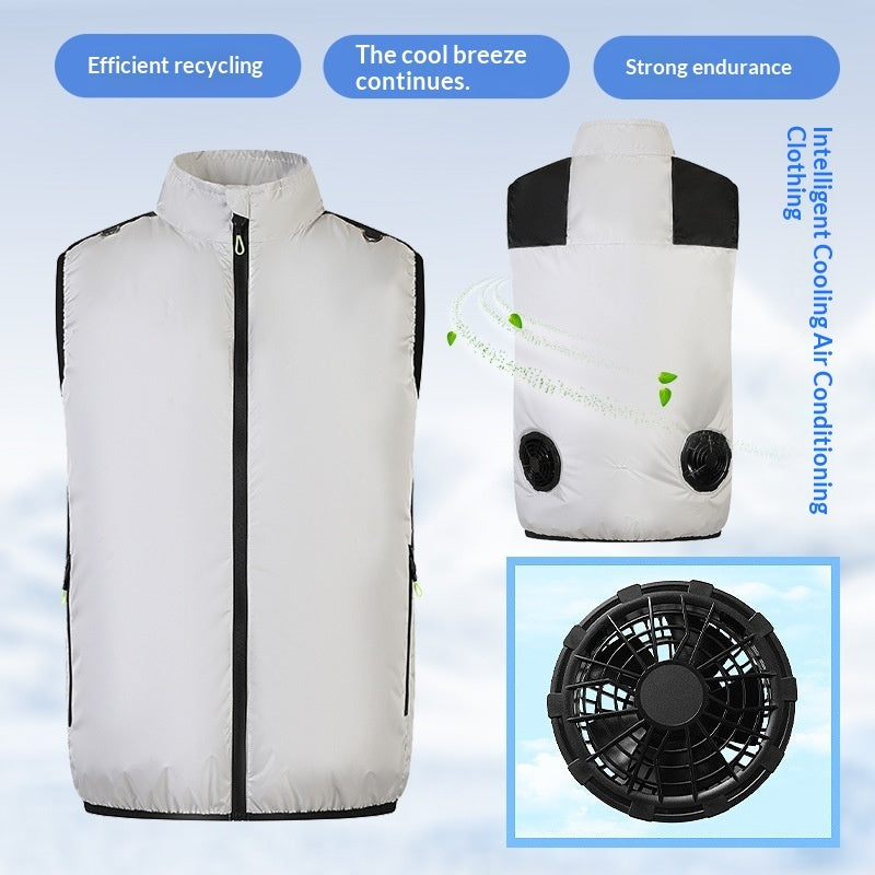 Men's lightweight fan vest in black