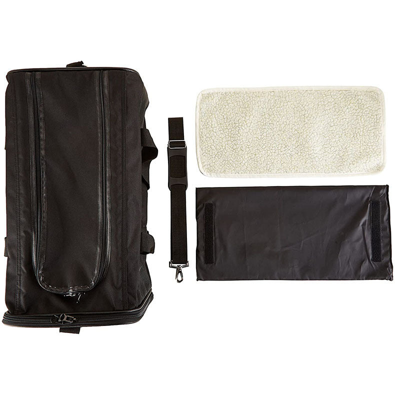 One shoulder pet carrier bag in black Oxford cloth