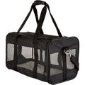 Foldable pet travel bag with medium soft structure
