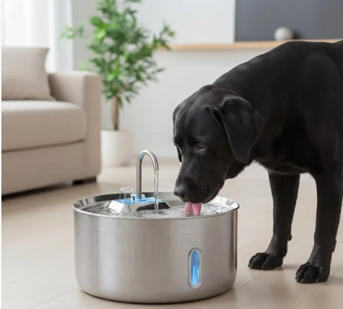 7L stainless steel pet water fountain for cats and dogs