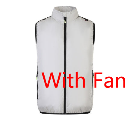 Outdoor summer fan vest with fans