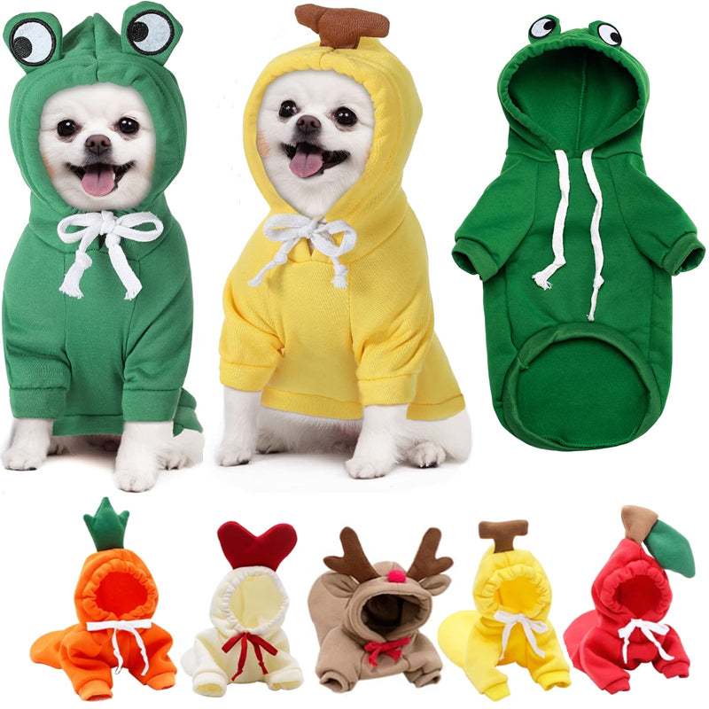 Fruit fleece dog hoodie for small pets