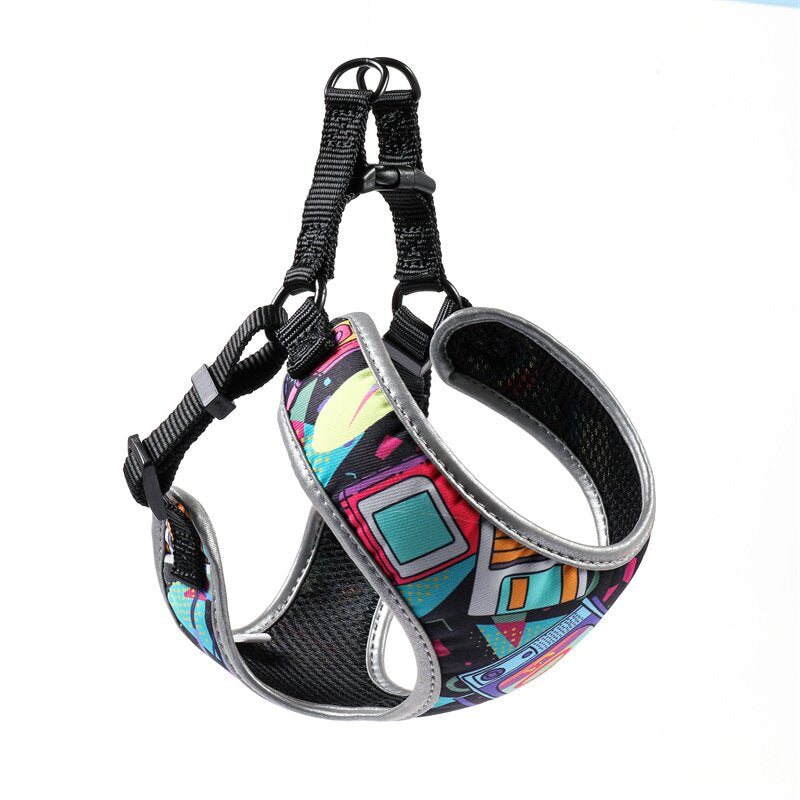 Yellow dog walking harness for small pets